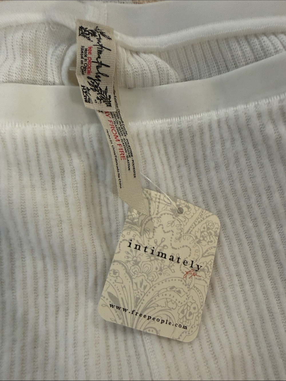 Free People White Ribbed Tank Top - Crew Neck
